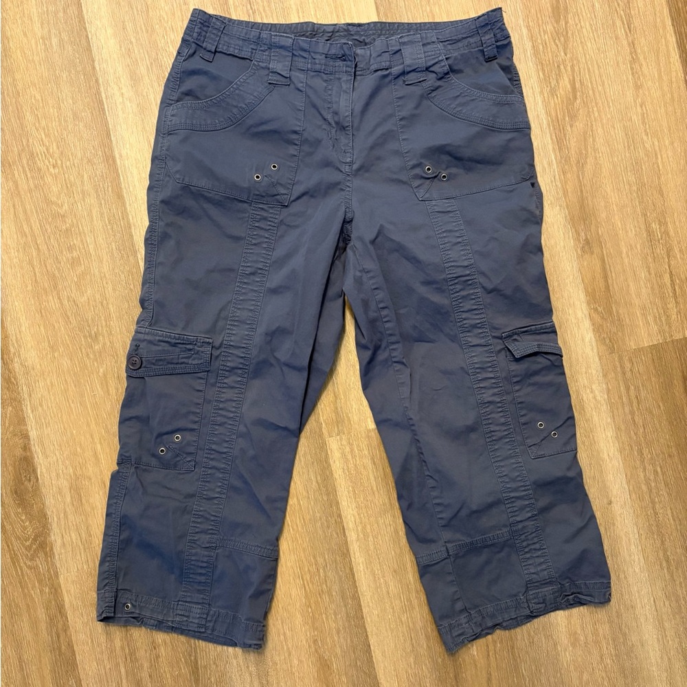 Navy Cargo Capri Pants